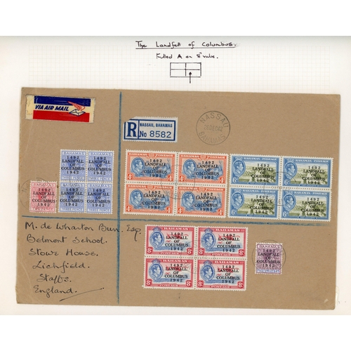 45 - 1942-3 airmail registered envelopes (7, each 9½ x 6½