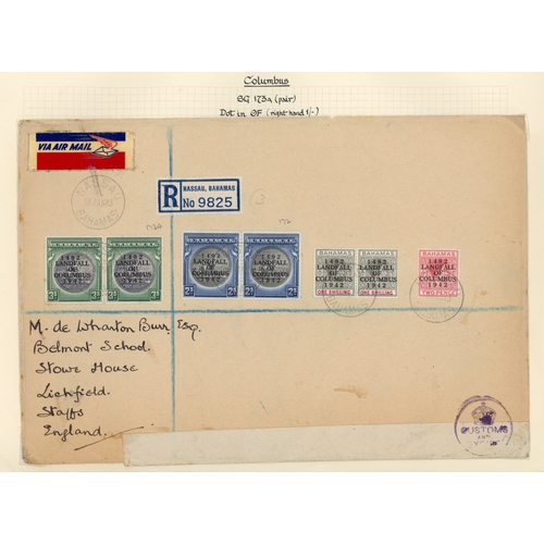 45 - 1942-3 airmail registered envelopes (7, each 9½ x 6½