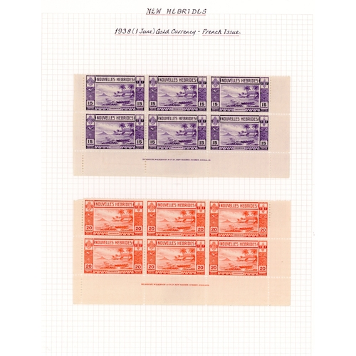 451 - 1938 set in blocks of six (bottom two rows of the sheet with imprint for all except the 2f and 5f, w... 