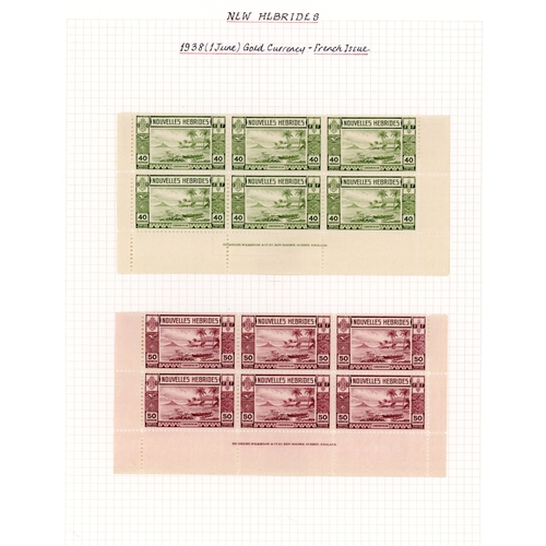 451 - 1938 set in blocks of six (bottom two rows of the sheet with imprint for all except the 2f and 5f, w... 