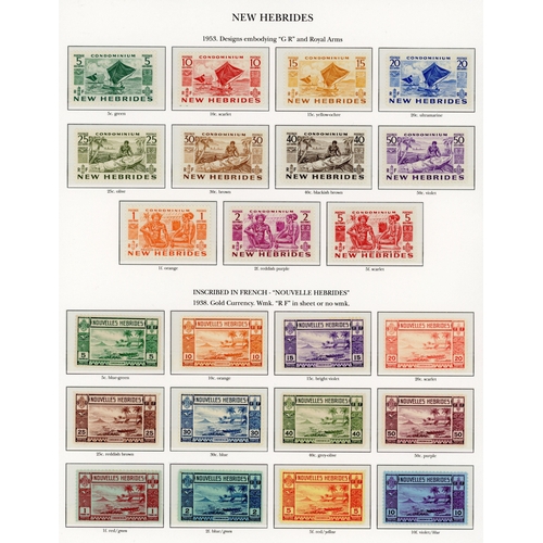 452 - 1938-53 mint collection on leaves, unmounted o.g., with all English and French sets for the period i... 