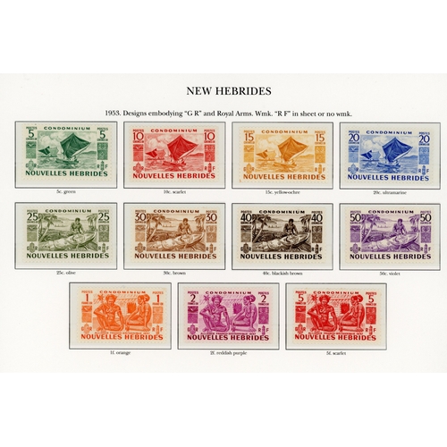 452 - 1938-53 mint collection on leaves, unmounted o.g., with all English and French sets for the period i... 