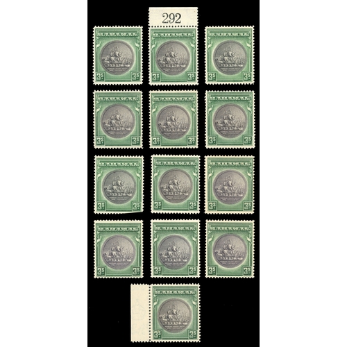 48 - 1931-46 2/- anud 3/- Seal of the Colony issue, mint singles and blocks from assorted sources, mounte... 