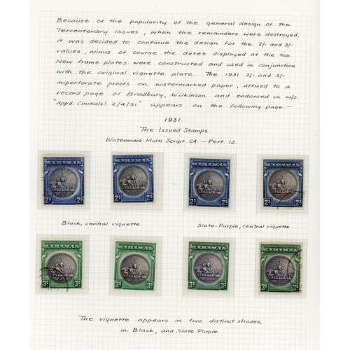 48 - 1931-46 2/- anud 3/- Seal of the Colony issue, mint singles and blocks from assorted sources, mounte... 