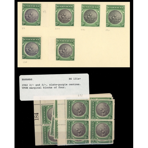 48 - 1931-46 2/- anud 3/- Seal of the Colony issue, mint singles and blocks from assorted sources, mounte... 