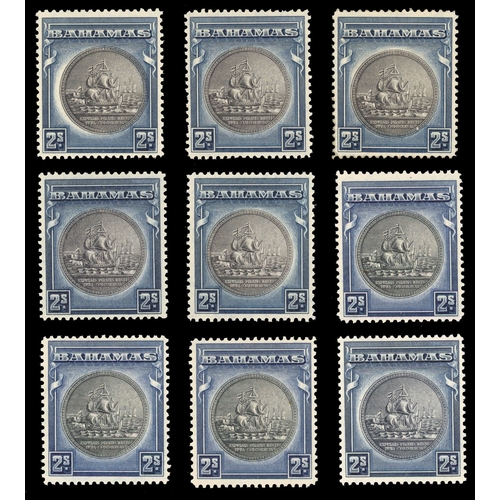 48 - 1931-46 2/- anud 3/- Seal of the Colony issue, mint singles and blocks from assorted sources, mounte... 