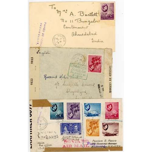 526 - 1939-44 seven censored covers with various markings, including two 1939 with seriffed two-line PASSE... 