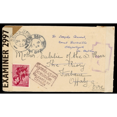 526 - 1939-44 seven censored covers with various markings, including two 1939 with seriffed two-line PASSE... 