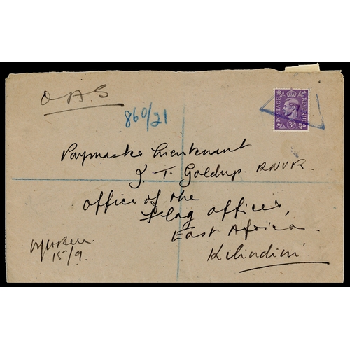 526 - 1939-44 seven censored covers with various markings, including two 1939 with seriffed two-line PASSE... 