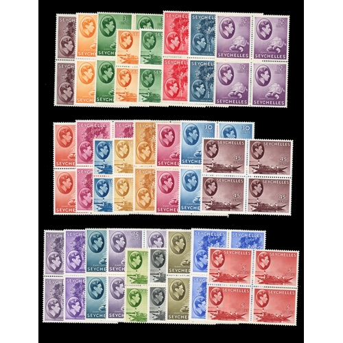 527 - 1938-49 set of twenty-five in o.g. blocks of four, hinged on two save for the 1r yellow-green, which... 