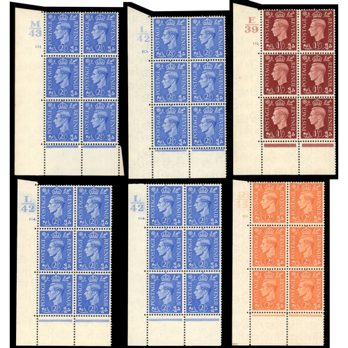 7 - 1938-42 group of Cylinder blocks (12) all perf Type 6B, fine o.g., the majority hinged on the selved... 