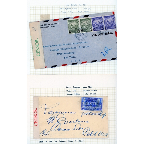 72 - 1940-4 Censor covers (13), various tapes and labels, a useful range.  Also with 14 loose covers, mos... 