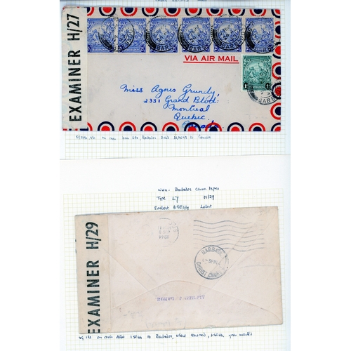 72 - 1940-4 Censor covers (13), various tapes and labels, a useful range.  Also with 14 loose covers, mos... 