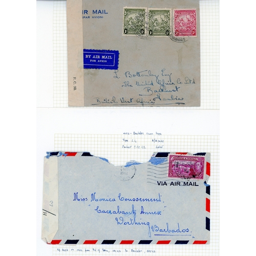 72 - 1940-4 Censor covers (13), various tapes and labels, a useful range.  Also with 14 loose covers, mos... 