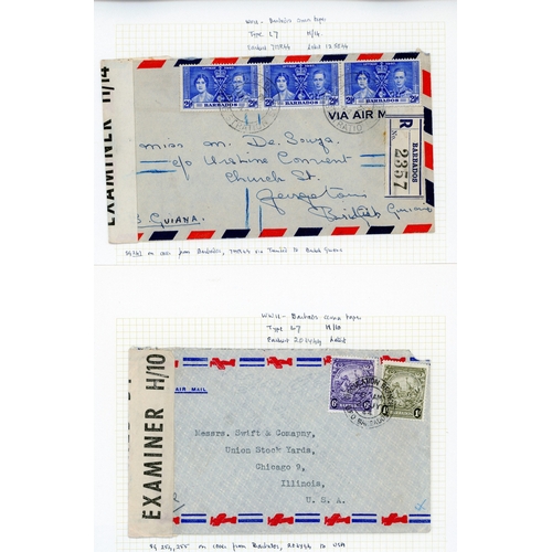 72 - 1940-4 Censor covers (13), various tapes and labels, a useful range.  Also with 14 loose covers, mos... 