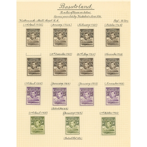 91 - 1938-54 definitives printings collection (84) all beautifully written up in copperplate and mounted ... 