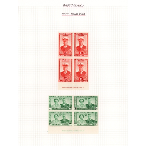 93 - 1938-48 mint blocks on leaves with 1937 Coronation, 1938 definitives in imprint blocks (lower pairs ... 