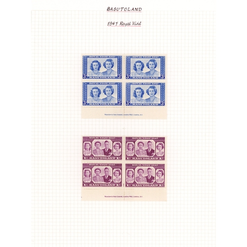 93 - 1938-48 mint blocks on leaves with 1937 Coronation, 1938 definitives in imprint blocks (lower pairs ... 