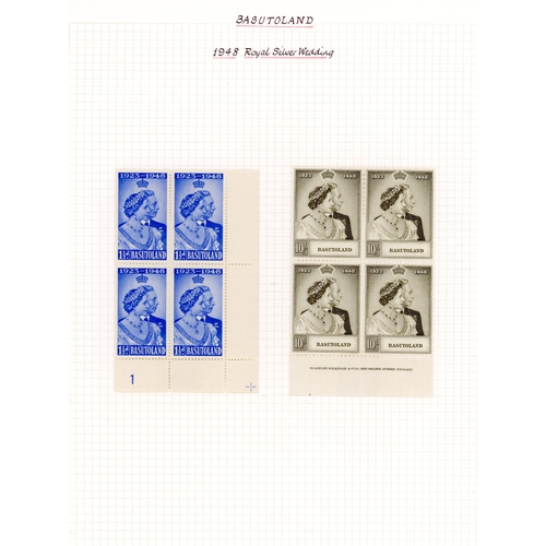 93 - 1938-48 mint blocks on leaves with 1937 Coronation, 1938 definitives in imprint blocks (lower pairs ... 