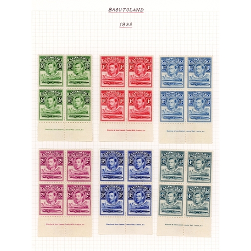 93 - 1938-48 mint blocks on leaves with 1937 Coronation, 1938 definitives in imprint blocks (lower pairs ... 