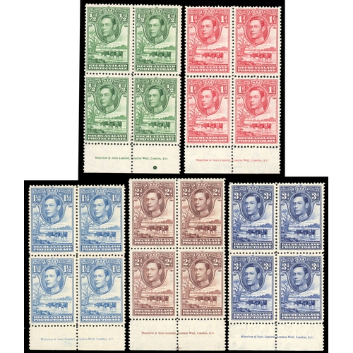 95 - 1938-55 set of eleven in imprint blocks of four, unmounted o.g. SG 118-128