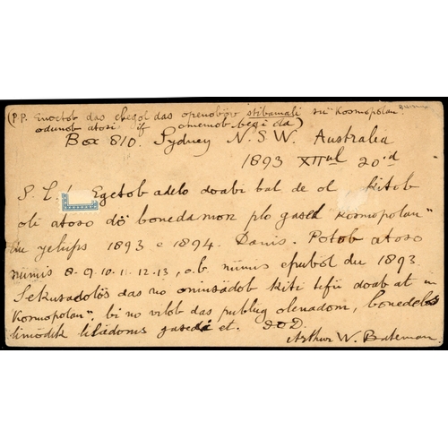 108 - 1894 1d postal stationery postcard addressed to Belize, British Honduras, additionally franked by ½d... 