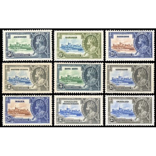 1158 - 1935 Silver Jubilee mint varieties including Ascension 5d Kite and vertical log, Bahamas 6d Dot to l... 