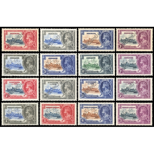 1161 - 1935 Silver Jubilee set perforated “SPECIMEN” for Bermuda (2d a couple of short perfs top right), Gi... 