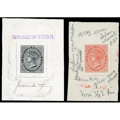 247 - FORGERIES: 1880 pair of Sperati forgeries of the 24c value, in style of die proofs, first in black w... 