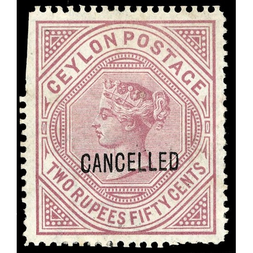 254 - 1872-80 2r50 dull-rose, Wmk CC, perf 12½x14, optd ‘CANCELLED’ (Samuel type D7), fine unused without ... 