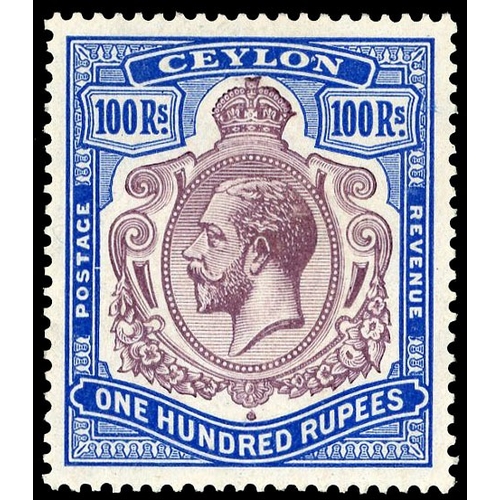 304 - 1921-32 Wmk Script 100r dull purple & blue, brilliant large part o.g., a fine example of this handso... 