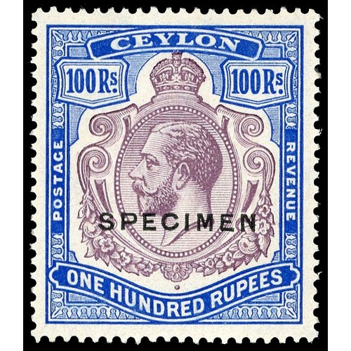 305 - 1921-32 Wmk Script, 100r dull purple & blue, optd ‘SPECIMEN’ large part o.g. fine with good colour. ... 