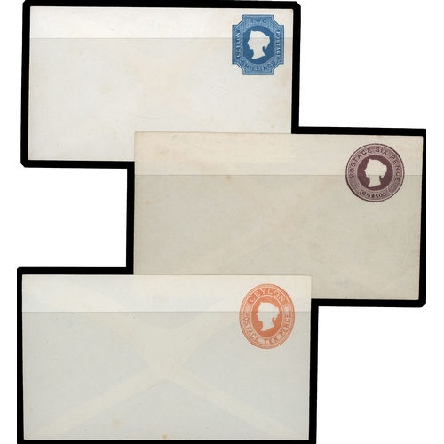 368 - 1857-1868 range of thirteen embossed postal stationery envelopes, with original set of ten 1d-2/- an... 