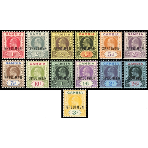 464 - 1902-05 ½d to 3s, 1904 5d, 7½d and 10d, and 1909 1d to 3s all overprinted “SPECIMEN” (28) o.g. SG 45... 