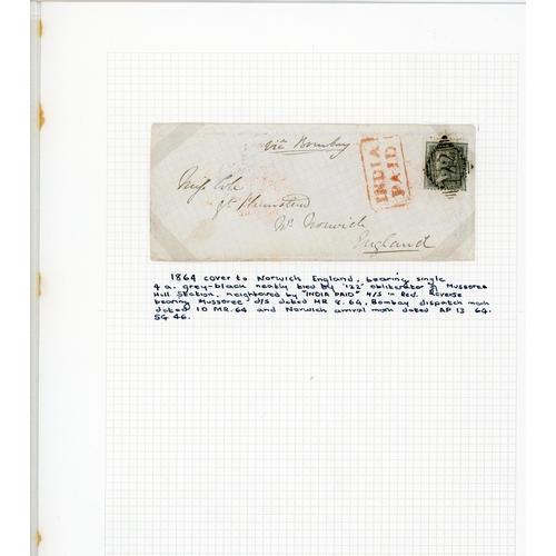 533 - 1861-1898 QV postal history collection, including 1861 cover to Sydney N.S.W. franked by 4a grey-bla... 