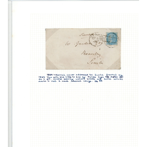 533 - 1861-1898 QV postal history collection, including 1861 cover to Sydney N.S.W. franked by 4a grey-bla... 