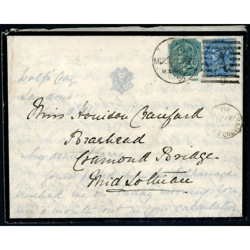 533 - 1861-1898 QV postal history collection, including 1861 cover to Sydney N.S.W. franked by 4a grey-bla... 