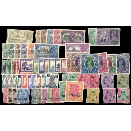 540 - QV-KGVI mint selection arranged on stockcards including KGVI values to 25r; also Official and IEF ov... 