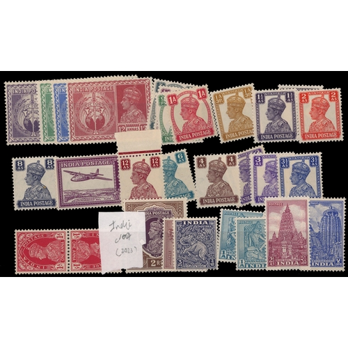 540 - QV-KGVI mint selection arranged on stockcards including KGVI values to 25r; also Official and IEF ov... 