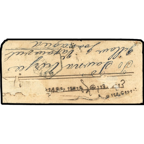 573 - 1869 native cover from Bombay to Junagadh, franked by typeset 1a black on pink wove paper, cancelled... 