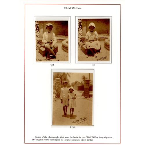 641 - 1923 Child Welfare, copies of the three photographs used for the vignette designs, signed by the pho... 