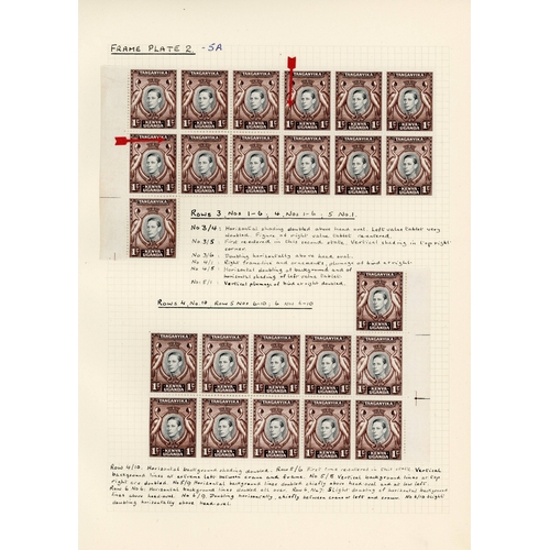 681 - 1937-52 duplicated material on stocksheet including 1937 (KGV design) 5c Type II unmounted block of ... 