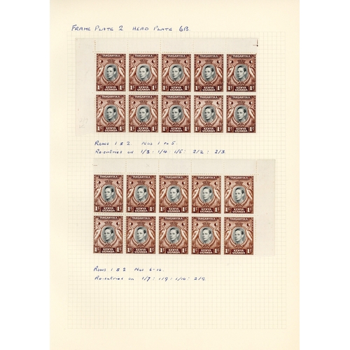 681 - 1937-52 duplicated material on stocksheet including 1937 (KGV design) 5c Type II unmounted block of ... 