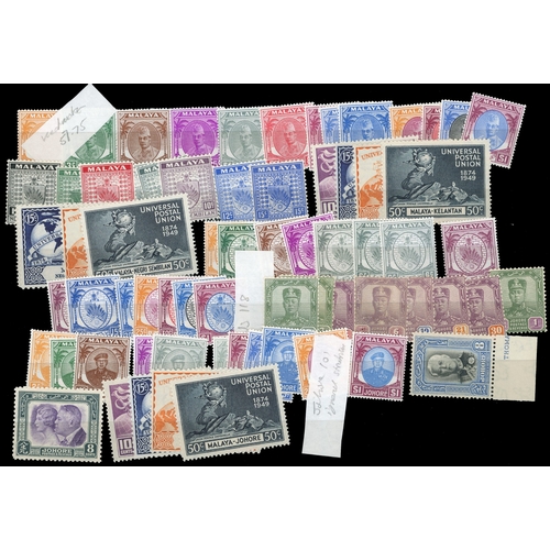 728 - Mint selection with many unmounted arranged on stockcards including mainly KGVI with a range of stat... 