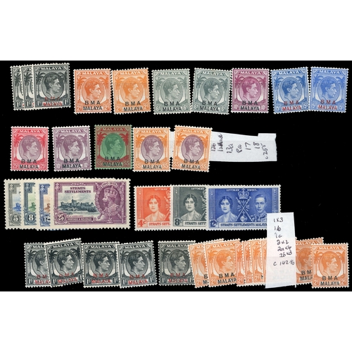 728 - Mint selection with many unmounted arranged on stockcards including mainly KGVI with a range of stat... 