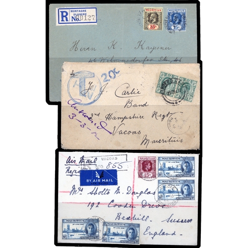 741 - 1860s to 1950s postal history collection, including 1866 incoming entire letter to Port Louis from F... 