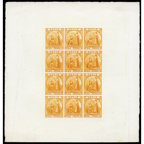 759 - 1862 greyish paper issue.  6d Colour Proof sheet of twelve in orange on card, rich colour, fine.  Ex... 