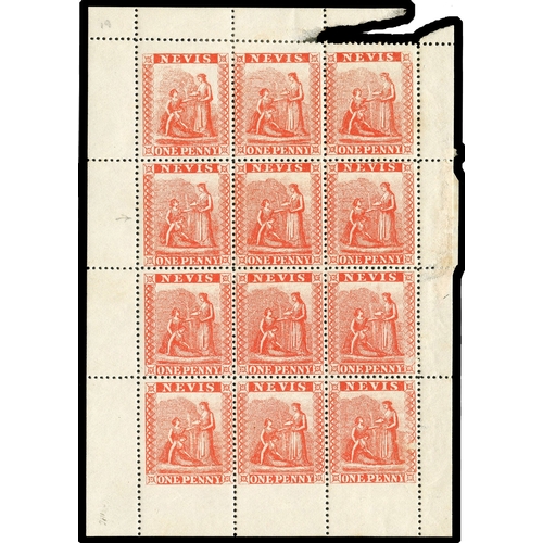 774 - 1871-8 1d sheet in bright vermilion-red, o.g., some faults, mainly affecting the margins including p... 