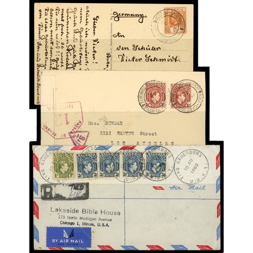 817 - Cameroons postal history collection all franked by Nigeria adhesives bearing Cameroons Under British... 