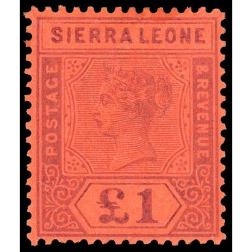 860 - 1896 £1 purple on red, large part o.g. SG 53